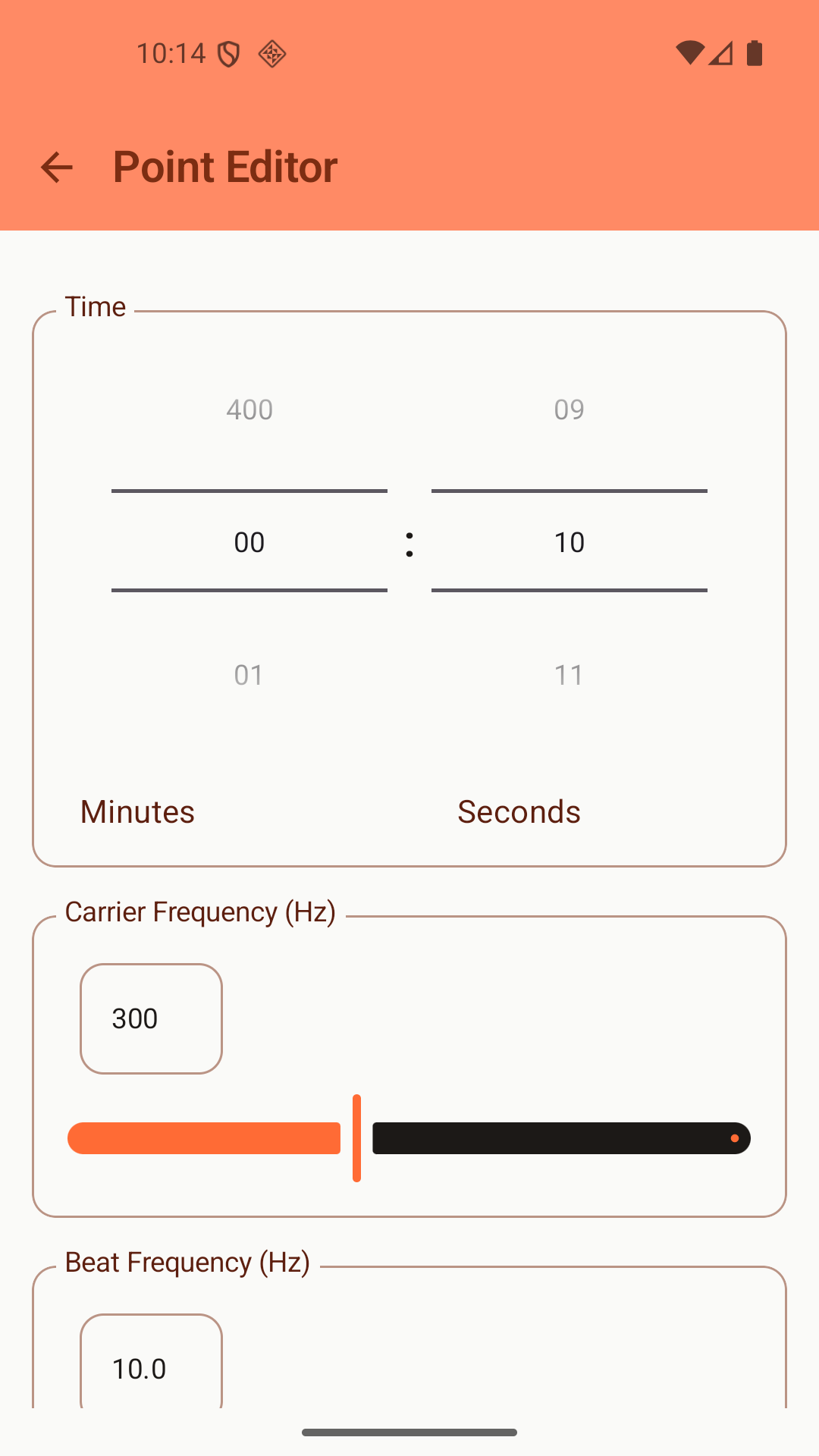 Point Editor for adjusting volume and timing